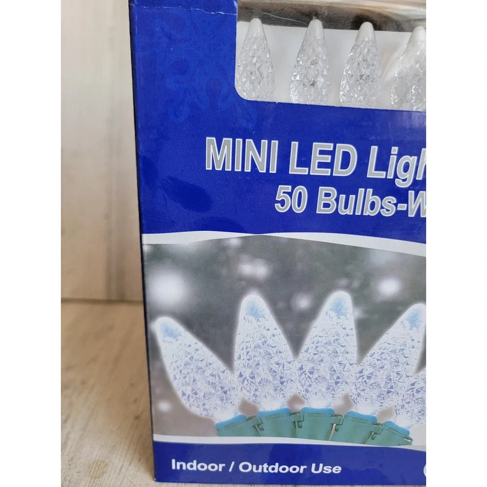 Mini LED light set 50 bulb NEW white indoor outdoor Xmas home decor
